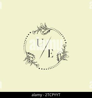 UE wedding initial logo letters in high quality professional design that will print well across any print media Stock Vector