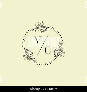 VC wedding initial logo letters in high quality professional design that will print well across any print media Stock Vector