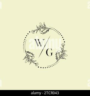 WG wedding initial logo letters in high quality professional design that will print well across any print media Stock Vector