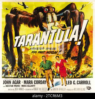 Tarantula (Universal International, 1955) Giant Spider Strikes - sci-fi, terror, horror - horizontal movie poster - John Agar, Mara Corday, Leo G Carroll Stock Photo