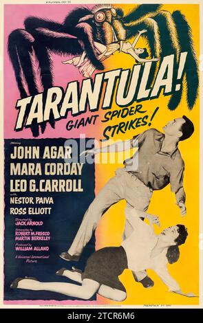 Tarantula (Universal International, 1955) Giant Spider Strikes - sci-fi, terror, horror - movie poster - John Agar, Mara Corday, Leo G Carroll Stock Photo