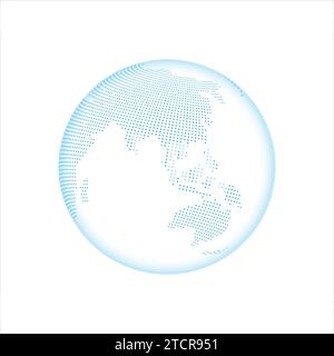 dotted globe world map vector background illustration Stock Vector