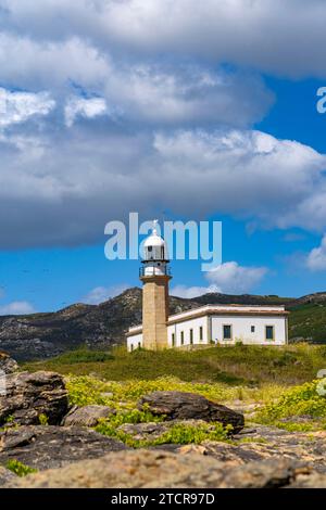 Hotel Faro de Larino, a light house at Punta Insua, built between 1913 ...
