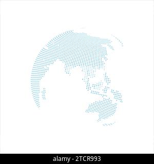 dotted globe world map vector background illustration Stock Vector
