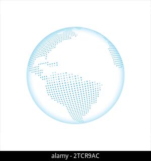 dotted globe world map vector background illustration Stock Vector