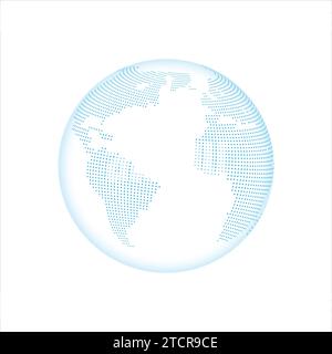 dotted globe world map vector background illustration Stock Vector