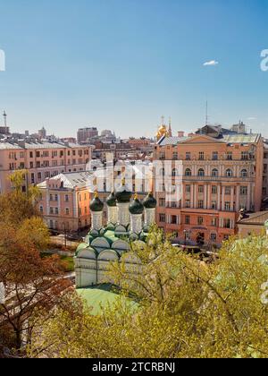 Aerial view of the 17th century Church of The Beheading of John The Baptist By Bohr. Moscow, Russia. Stock Photo
