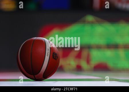 Varese, Italy. 13th Dec, 2023. Official Game Ball during FIBA Europe Cup 2023/24 Second Round Group N game between Itelyum Varese and ZZ Leiden at Itelyum Arena, Varese, Italy on December 13, 2023 Credit: Independent Photo Agency/Alamy Live News Stock Photo