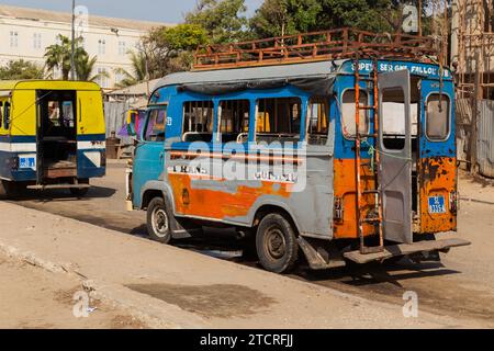 Saint Louis, Senegal: January 28, 2019: Local Bus Transport, usually called an Ndiaga Ndiaye. Stock Photo