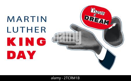 Martin Luther King Jr. Day typography poster Stock Vector
