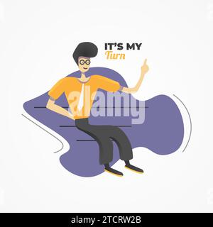 Young Man Vector Illustration with space for text Stock Vector
