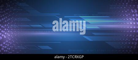 Quantum processing. Deep learning artificial intelligence. Future new technology  for business or science presentation. Vector handmade Stock Vector