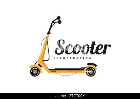 Electric Kick Scooter Vector Illustration. Scooter Icon Symbol Design Stock Vector