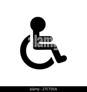 Simple linear icon of disability symbol. Vector illustration Stock Vector