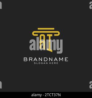 AI initial logo with simple pillar style design vector graphic Stock Vector