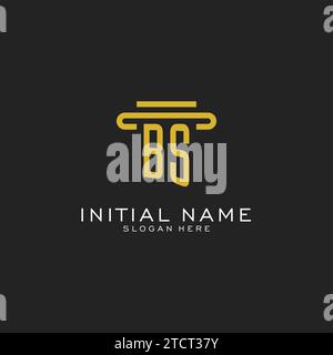 BS initial logo with simple pillar style design vector graphic Stock Vector