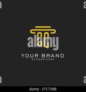 CC initial logo with simple pillar style design vector graphic Stock Vector