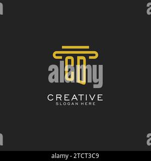 CD initial logo with simple pillar style design vector graphic Stock Vector