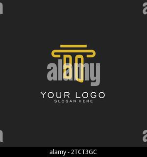 BO initial logo with simple pillar style design vector graphic Stock Vector