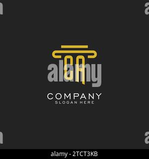 CA initial logo with simple pillar style design vector graphic Stock Vector