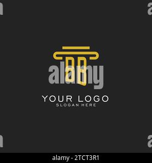 BB initial logo with simple pillar style design vector graphic Stock Vector