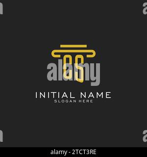 CS initial logo with simple pillar style design vector graphic Stock Vector