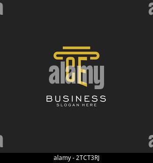 CE initial logo with simple pillar style design vector graphic Stock Vector