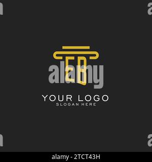 EB initial logo with simple pillar style design vector graphic Stock Vector