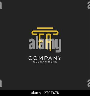 FA initial logo with simple pillar style design vector graphic Stock Vector