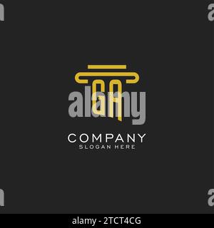 GA initial logo with simple pillar style design vector graphic Stock Vector