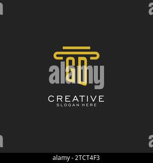 GD initial logo with simple pillar style design vector graphic Stock Vector