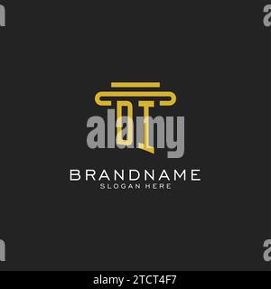 DI initial logo with simple pillar style design vector graphic Stock Vector