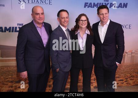 Las Vegas, United States. 13th Dec, 2023. (L-R) Producers Don Granger, Matt Grimm, Dana Goldberg and David Ellison attend the world premiere of the Apple Original Film 'The Family Plan' at the Chelsea at The Cosmopolitan of Las Vegas, Las Vegas, Nevada on Wednesay, December 13, 2023. Photo by James Atoa/UPI Credit: UPI/Alamy Live News Stock Photo