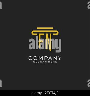 FN initial logo with simple pillar style design vector graphic Stock Vector
