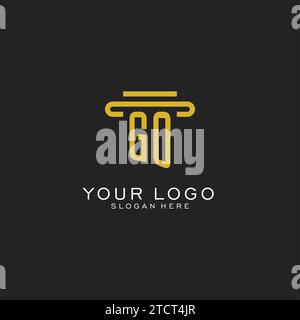 GO initial logo with geometric pillar style design, creative modern law ...