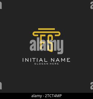 FS initial logo with simple pillar style design vector graphic Stock Vector