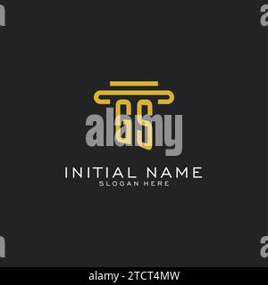 GS initial logo with simple pillar style design vector graphic Stock Vector