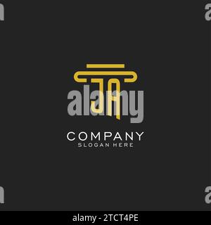 JA initial logo with simple pillar style design vector graphic Stock Vector