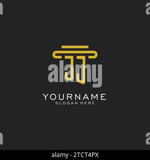 JJ initial logo with simple pillar style design vector graphic Stock Vector