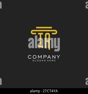 IA initial logo with simple pillar style design vector graphic Stock Vector