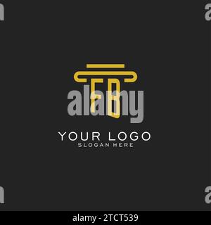 FB initial logo with simple pillar style design vector graphic Stock Vector
