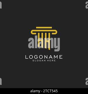 HH initial logo with simple pillar style design vector graphic Stock Vector