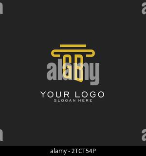 GB initial logo with simple pillar style design vector graphic Stock Vector