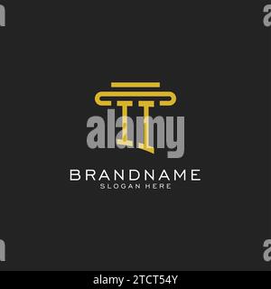 II initial logo with simple pillar style design vector graphic Stock Vector