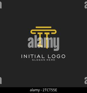 IT initial logo with simple pillar style design vector graphic Stock Vector