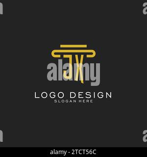 JX initial logo with simple pillar style design vector graphic Stock Vector