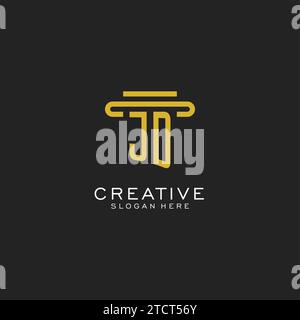 JD initial logo with simple pillar style design vector graphic Stock Vector