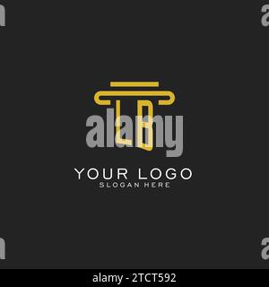 LB initial logo with simple pillar style design vector graphic Stock Vector