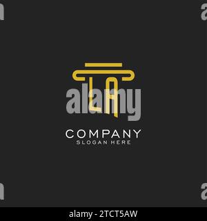 LA initial logo with simple pillar style design vector graphic Stock Vector