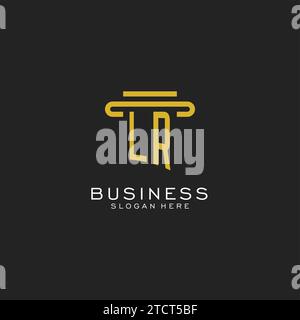 LR initial logo with simple pillar style design vector graphic Stock Vector